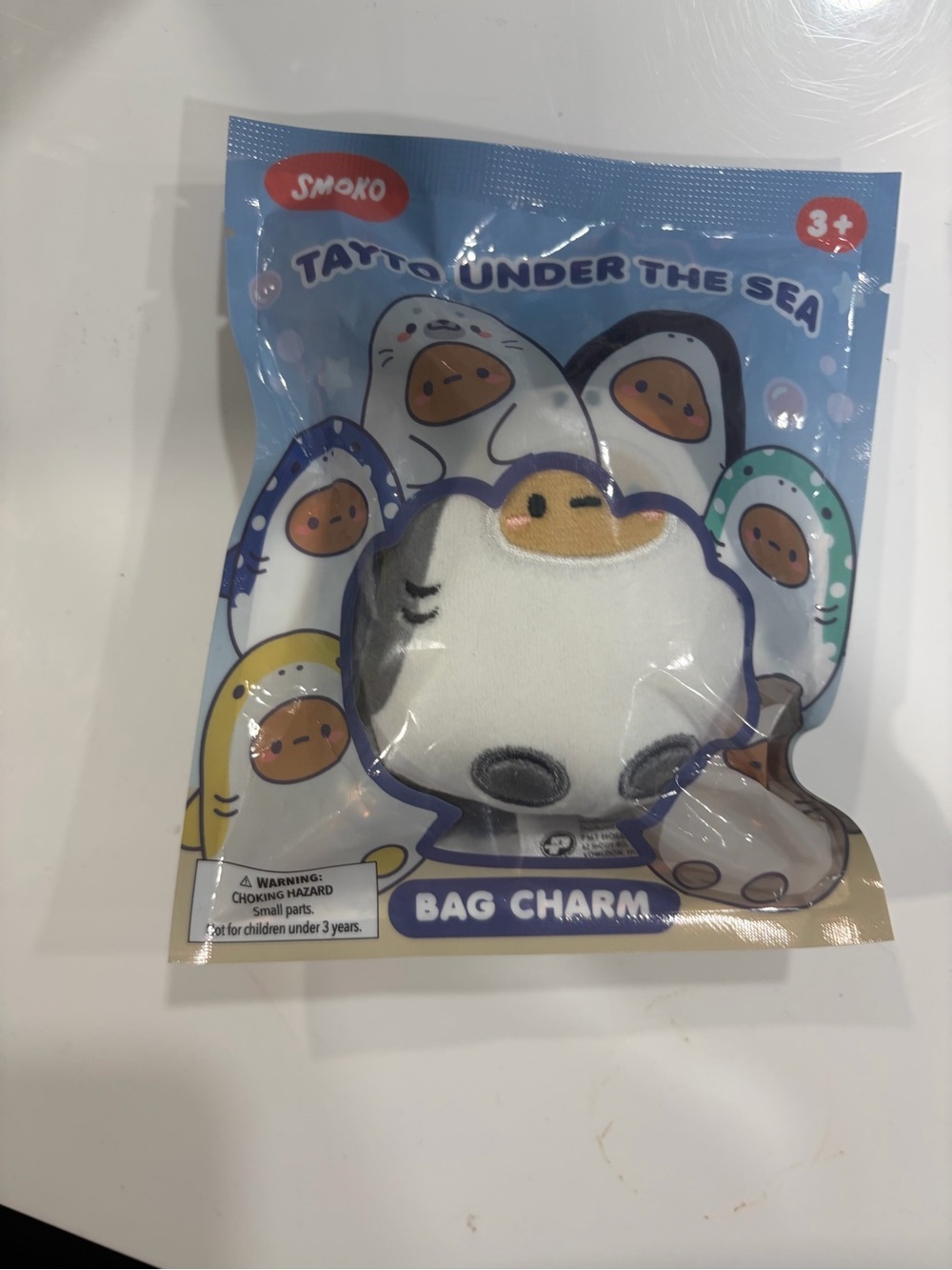 White and Yellow Under-the-Sea Plush Bag Charm